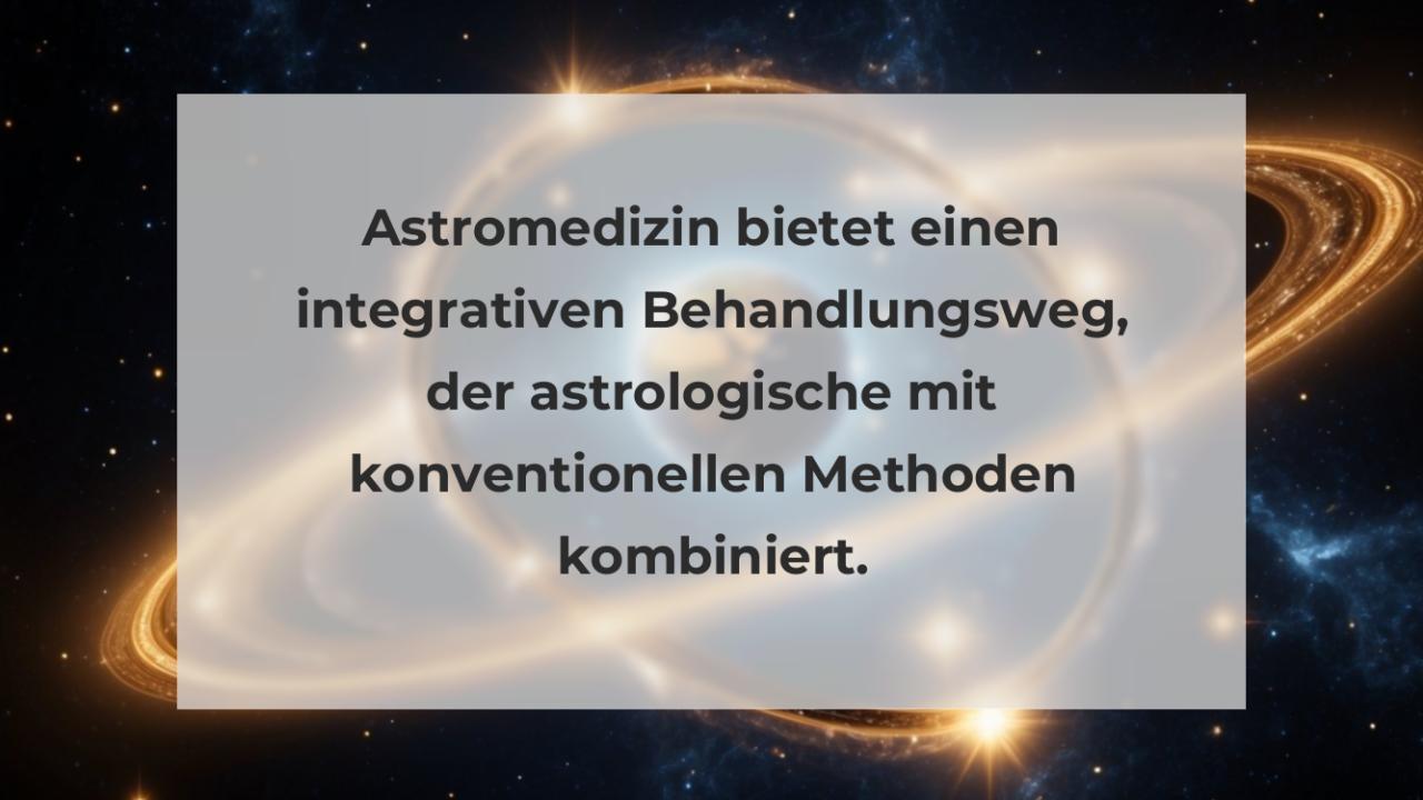 Astromedizin bietet einen integrativen Behandlungsweg, der astrologische mit konventionellen Methoden kombiniert.