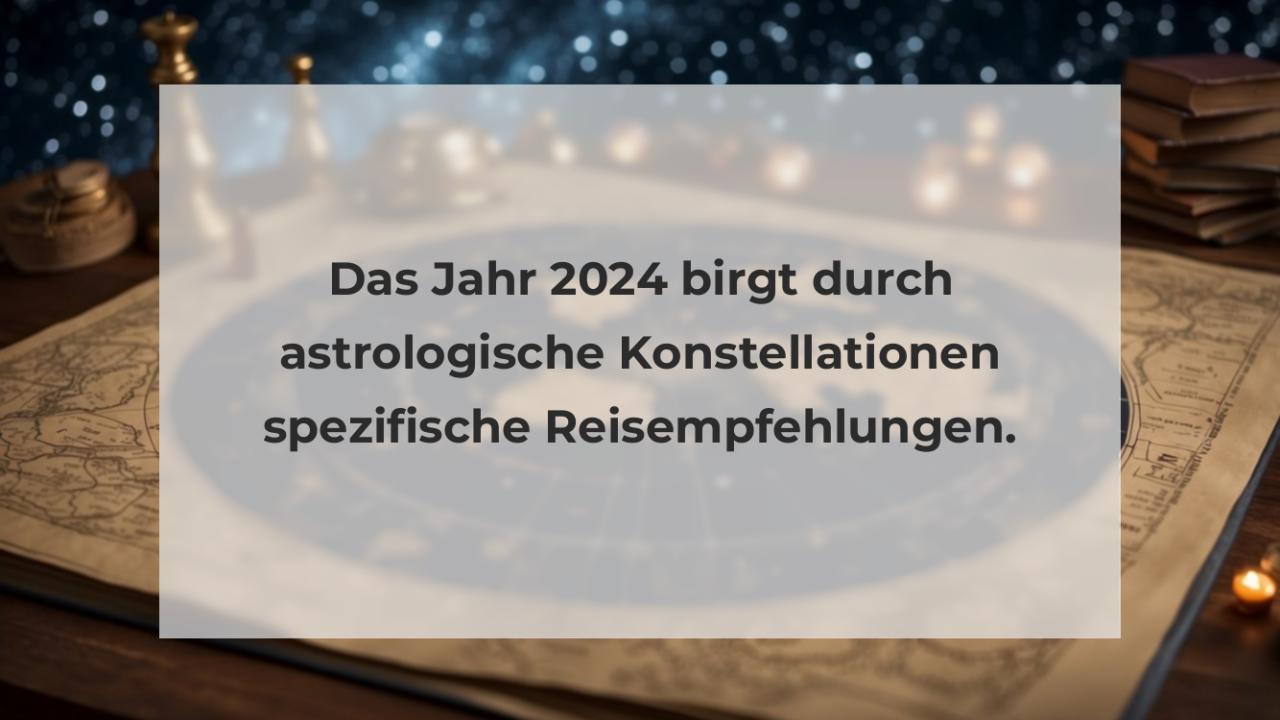 Das Jahr 2024 birgt durch astrologische Konstellationen spezifische Reisempfehlungen.