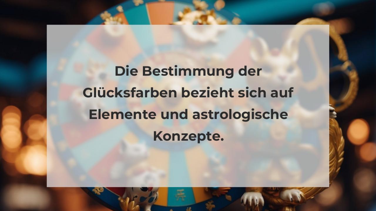 Die Bestimmung der Glücksfarben bezieht sich auf Elemente und astrologische Konzepte.