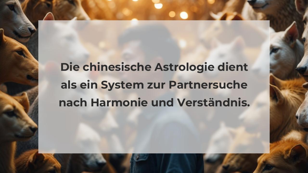 Die chinesische Astrologie dient als ein System zur Partnersuche nach Harmonie und Verständnis.