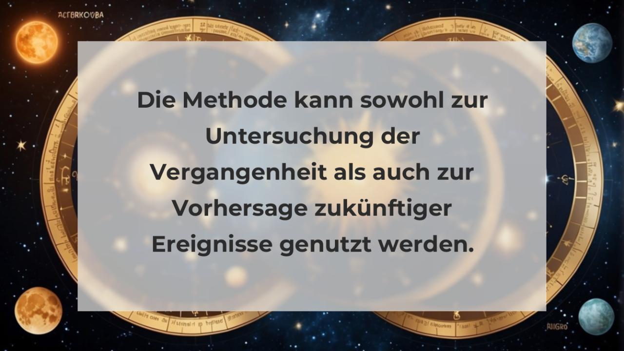 Die Methode kann sowohl zur Untersuchung der Vergangenheit als auch zur Vorhersage zukünftiger Ereignisse genutzt werden.