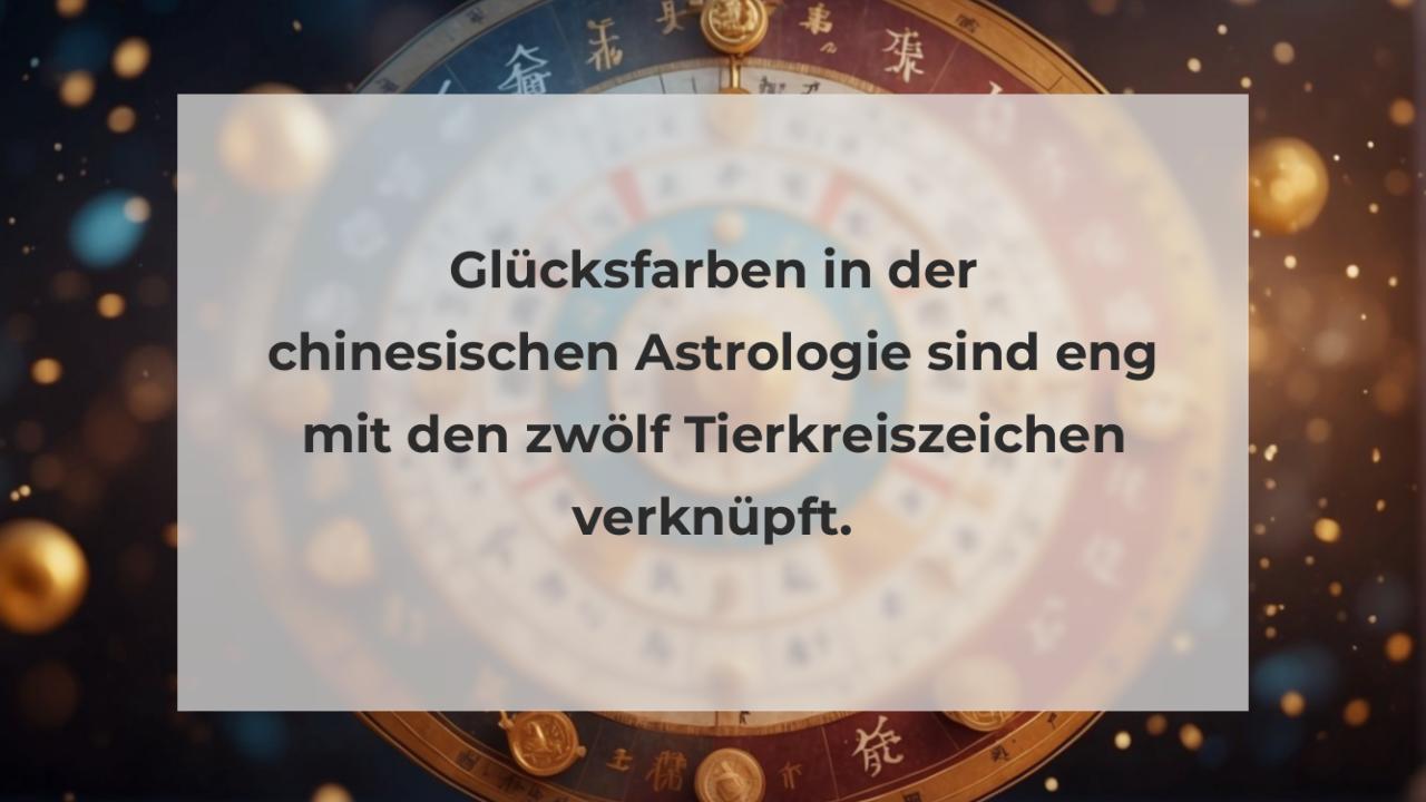 Glücksfarben in der chinesischen Astrologie sind eng mit den zwölf Tierkreiszeichen verknüpft.