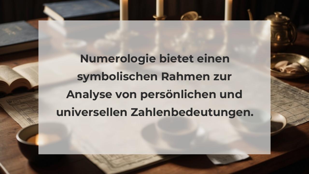 Numerologie bietet einen symbolischen Rahmen zur Analyse von persönlichen und universellen Zahlenbedeutungen.