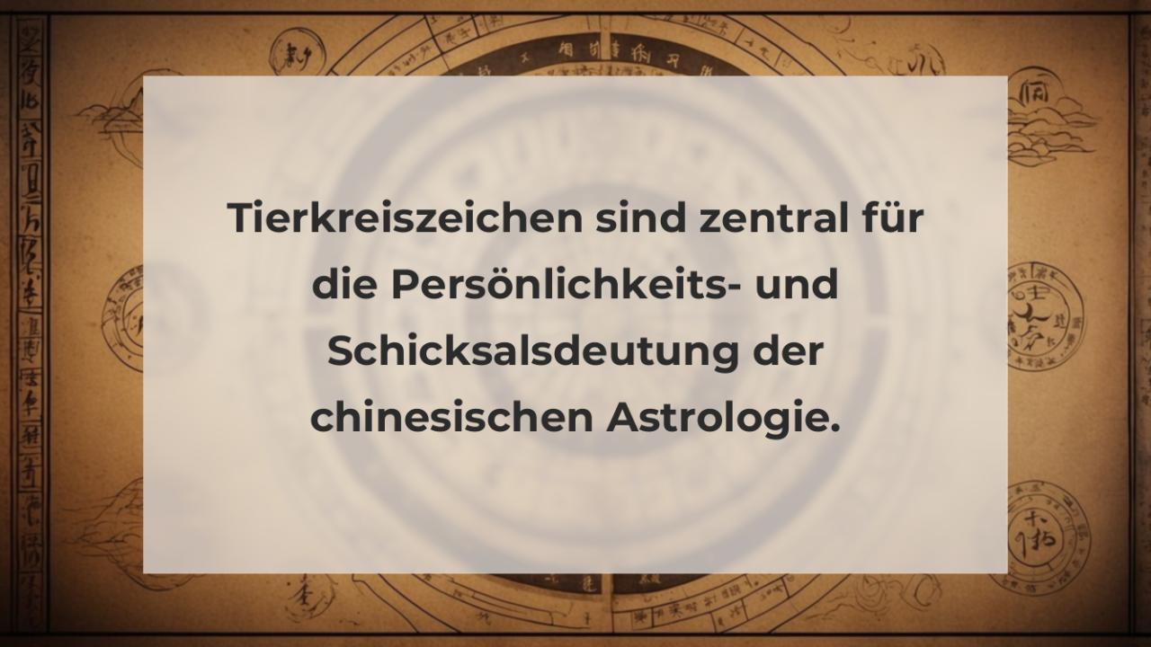 Tierkreiszeichen sind zentral für die Persönlichkeits- und Schicksalsdeutung der chinesischen Astrologie.