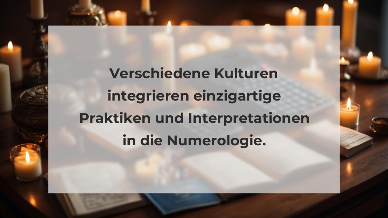 Verschiedene Kulturen integrieren einzigartige Praktiken und Interpretationen in die Numerologie.