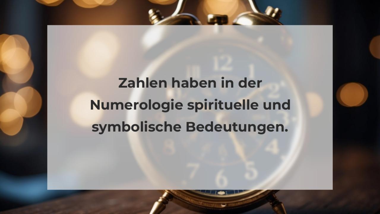 Zahlen haben in der Numerologie spirituelle und symbolische Bedeutungen.